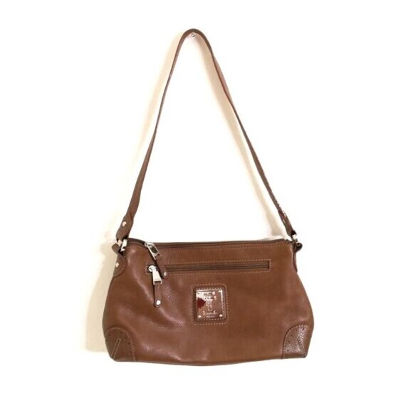 Like New Tignanello Pebble Leather Shoulder Bag Tan Color 12"Lx 7"Hx3"D - Picture 1 of 12